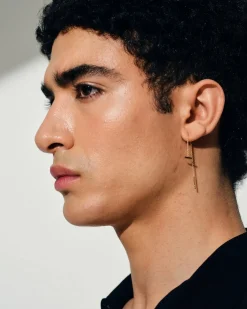 Tom Wood<Tom Wood Sleek Ear Chain Gold Diamonds 64mm Øredobber Gull