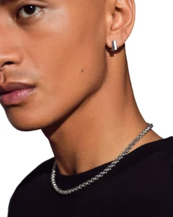 Tom Wood<Tom Wood Step Huggies Black Spinel Øredobber Sølv / Sort