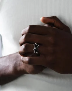 Twojeys<TwoJeys Icon Black Enameled Single Ring Ring Sølv / Sort