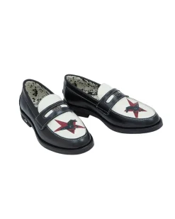 Twojeys|Sko<TwoJeys Wild Horse Penny Loafer Sko Hvit Og Sort